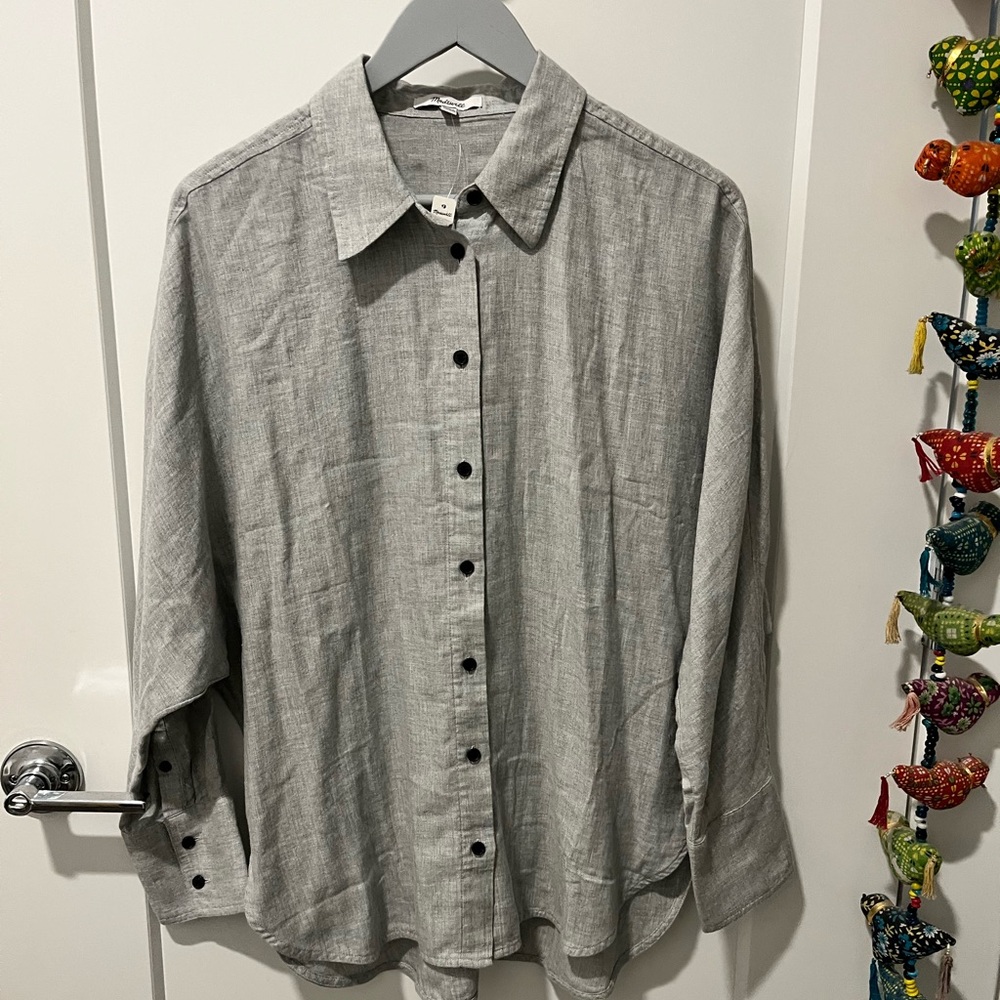 Madewell Heathered Flannel Dolman-Sleeved Shirt, NWT, Sz Medium
